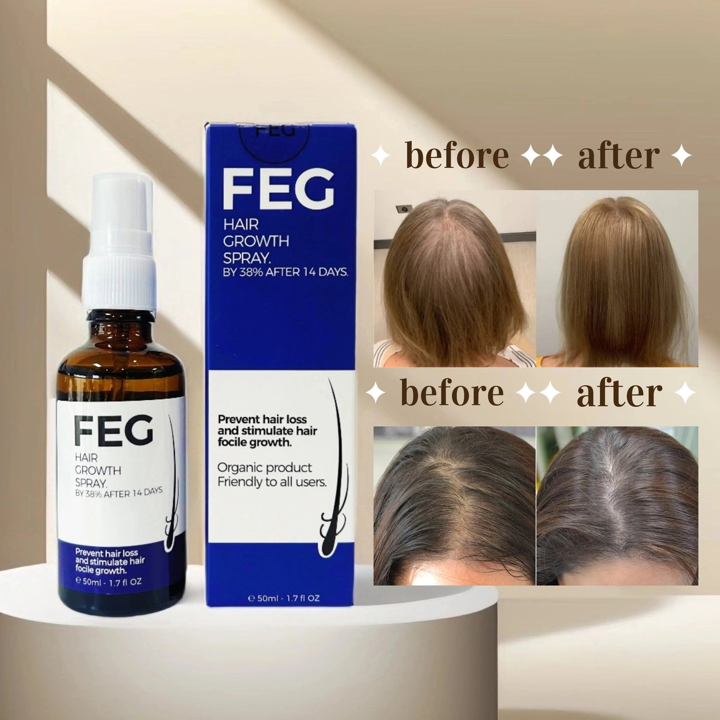 FEG Plus Hair Growth Spray - Haya By Rabi
