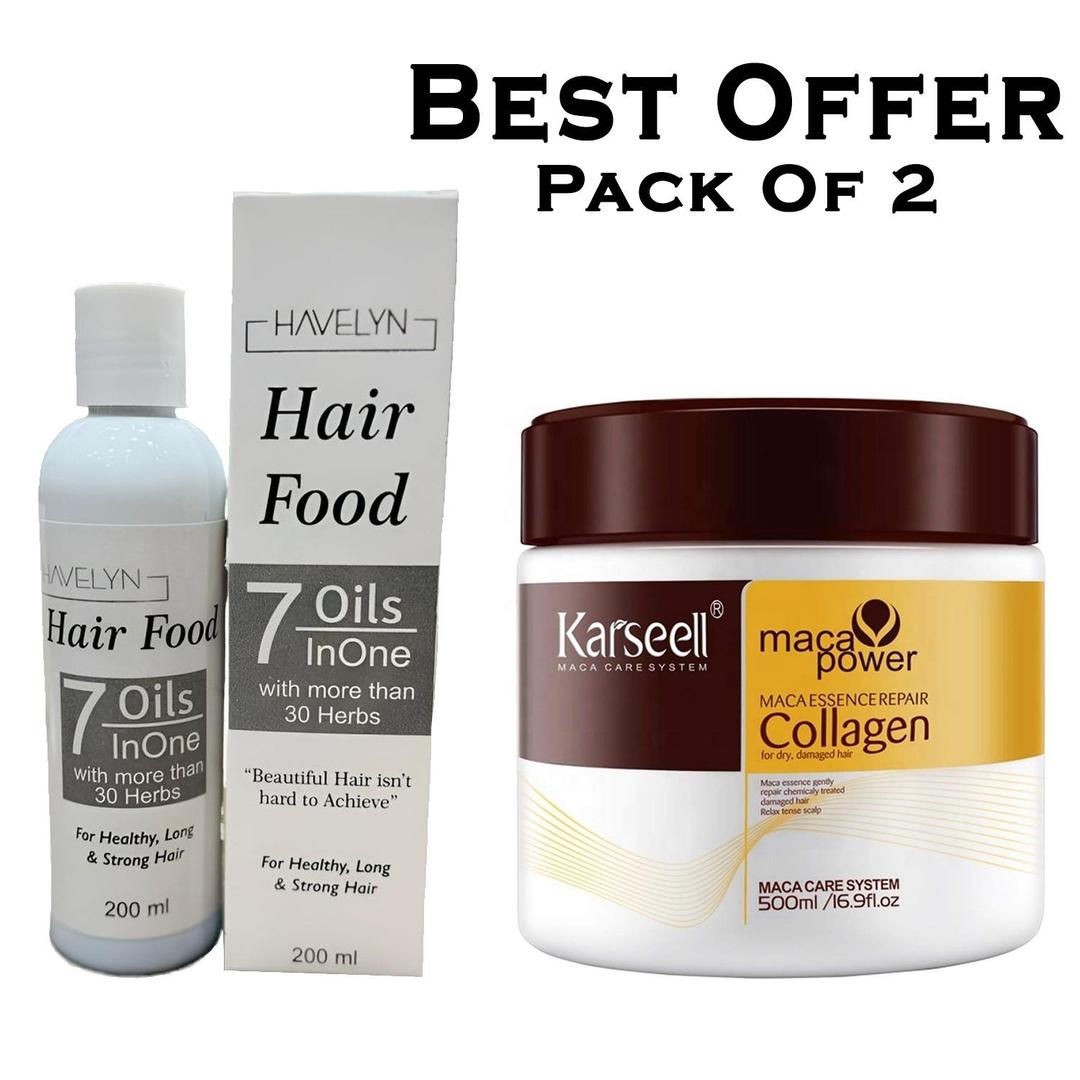 Buy 1 Get 1 Fre Karseell Hair Mask+Hair Food Oil, Pack Of 2 Items (Original) - Haya By Rabi