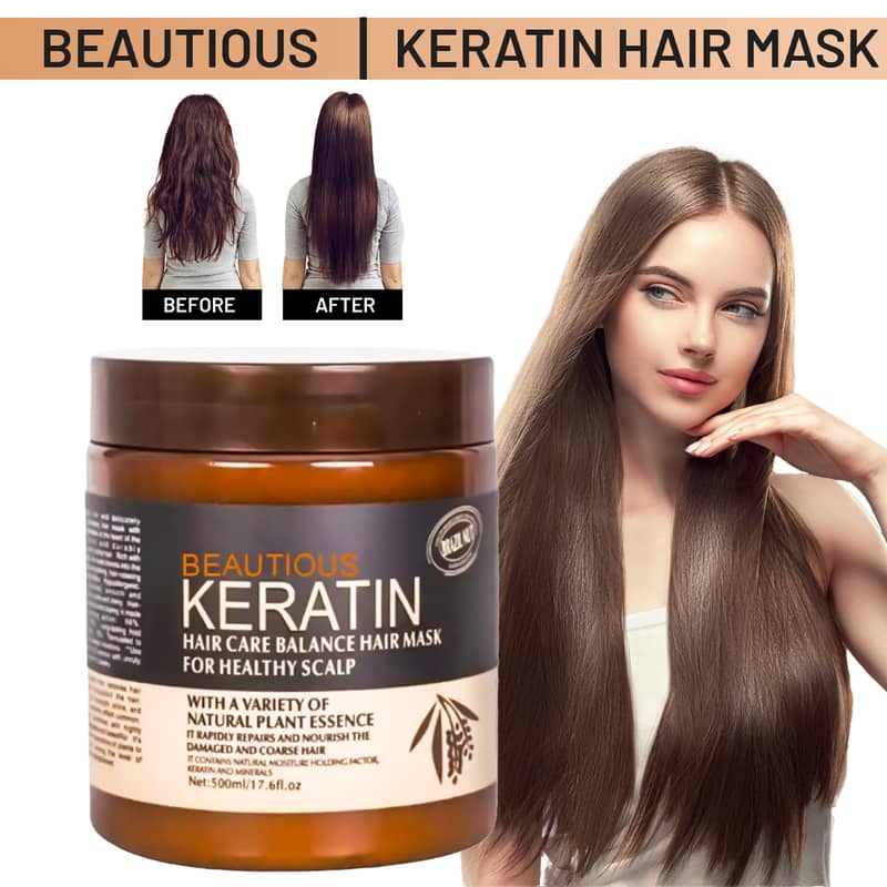 Buy 1 Get 1 free Keratin Hair Mask 1000ml (Pack 2) Original - Haya By Rabi