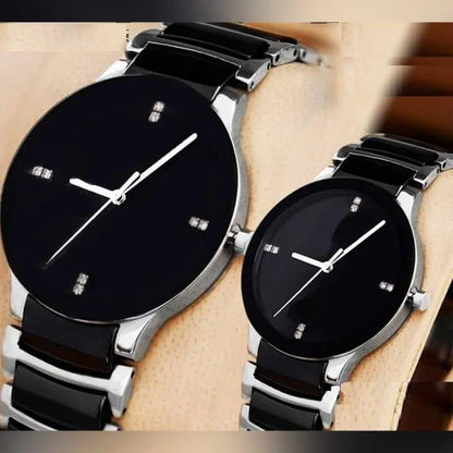 STYLISH UNISEX COUPLE WATCHES -SET OF 2 WITH QUARTZ MOVEMENT - Haya By Rabi